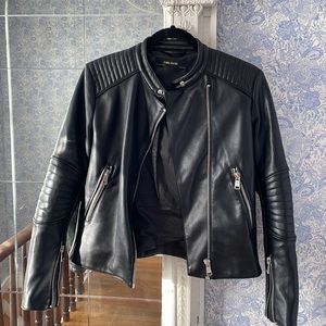 Zara Basic Leather Jacket! LIKE NEW.